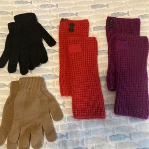 Winter Gloves Fingerless Black Tan Purple Orange